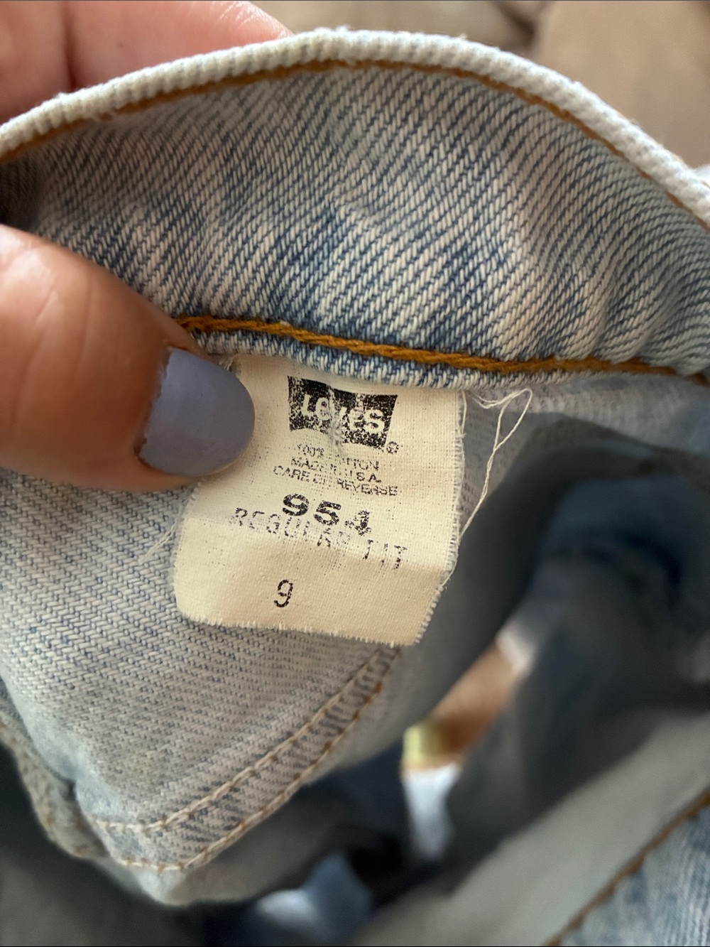 Levi's Light Blue High-Rise Rolled Hem Denim Shorts 954 shorts size 9 - Picture 6 of 6